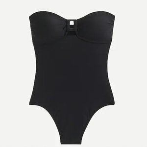 J. Crew Square-ring One-piece Swimsuit, Black Size 2 NWT